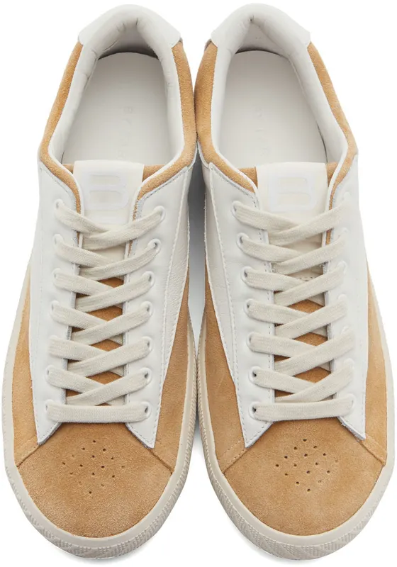 BY FAR White & Tan Suede Rodina Sneakers (22CRROASDU)