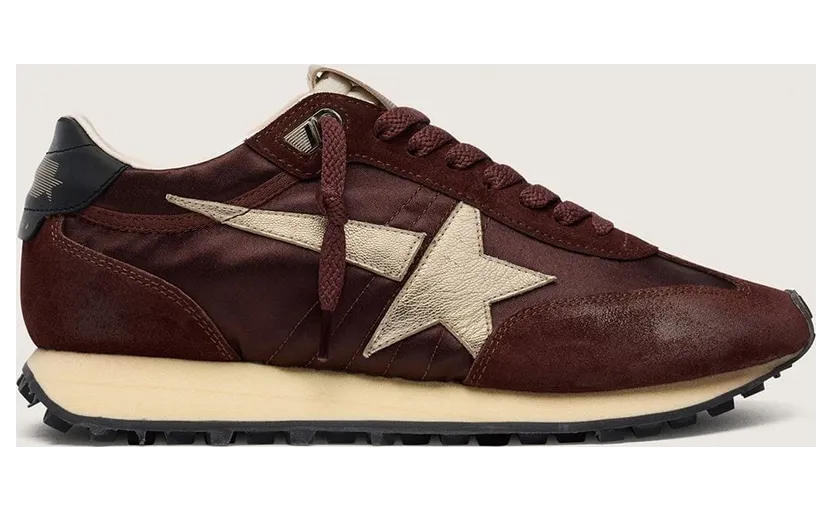 Golden Goose Marathon With Brown Satin Upper And Platinum Leather Star (GMF00683.F007841.55661)