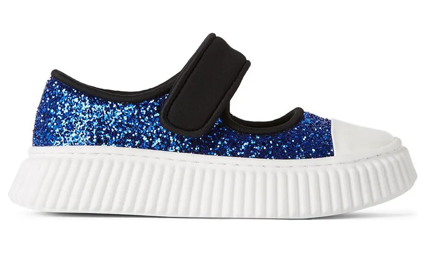 Marni Kids Black & Blue Glitter Velcro Sneakers (67883)