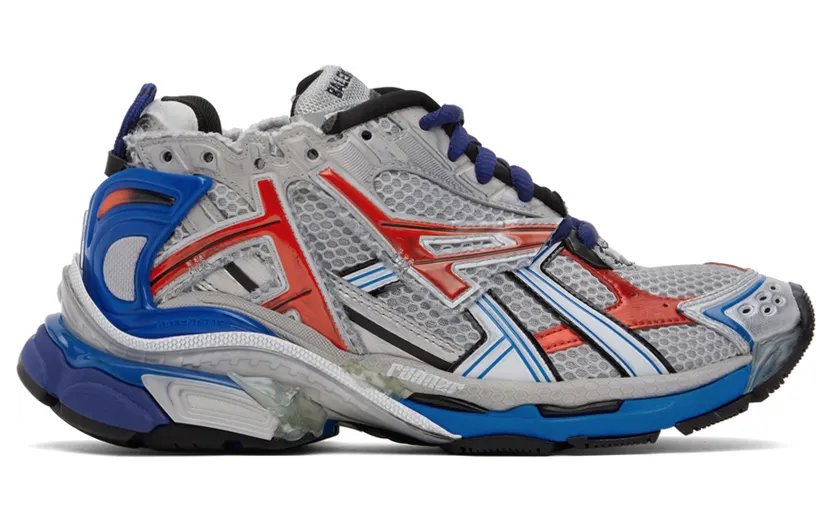Balenciaga Gray & Blue Runner Sneakers (677403-W3RB6-1264)