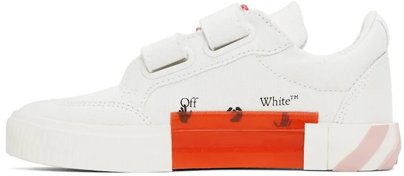 Off-White Kids White & Pink Canvas Vulcanized Low Strap (OGIA003F21FAB0010130)