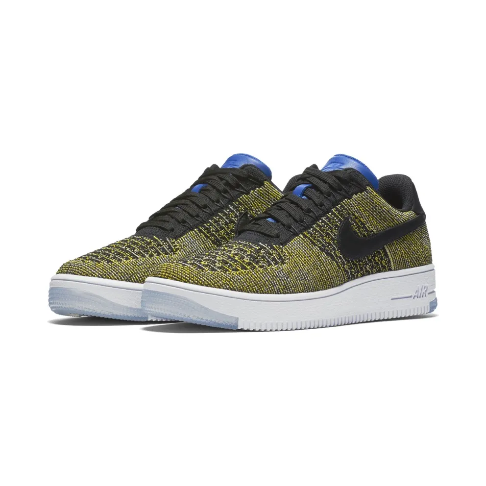 Nike Air Force I 1 Flyknit Low Warriors (W) Black/Black-Blue Tint-Game Royal (820256-004)