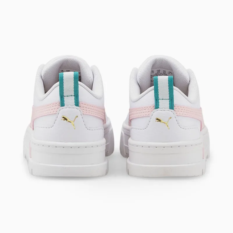 PUMA Mayze Leather Kids’ White/Chalk Pink (384528-03)