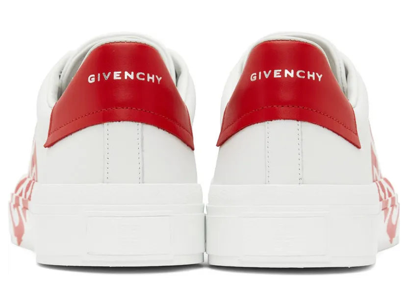 Givenchy White & Red City Sport 4G Sneakers (BH005VH19M112) (2)