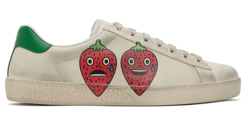 Gucci Off-White Strawberry Ace Sneakers (699290 AYO10)