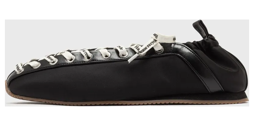 Ganni Lace Up Sporty Ballerina Nylon Black