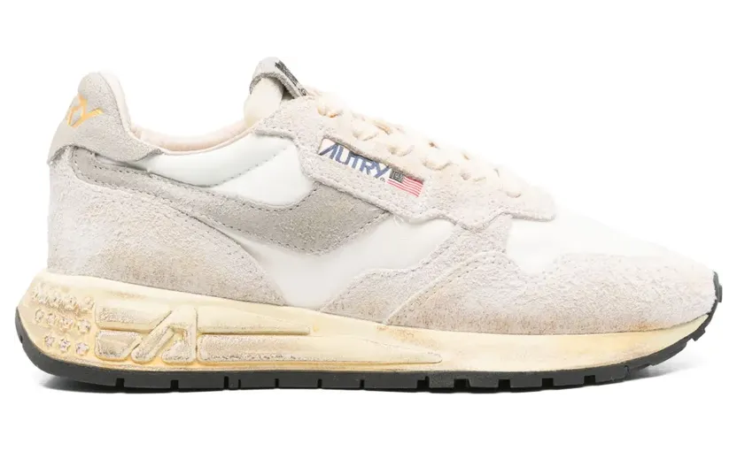 Autry Reelwind low-top sneakers met gerafeld effect en vlakken – Wit (WVLWNC04)
