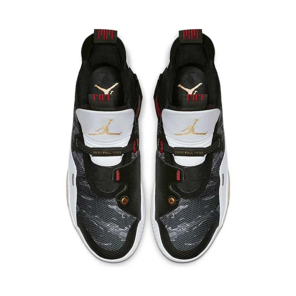 Jordan XXXIII Camo Black/Metallic Gold-White-University Red (AQ8830-016)