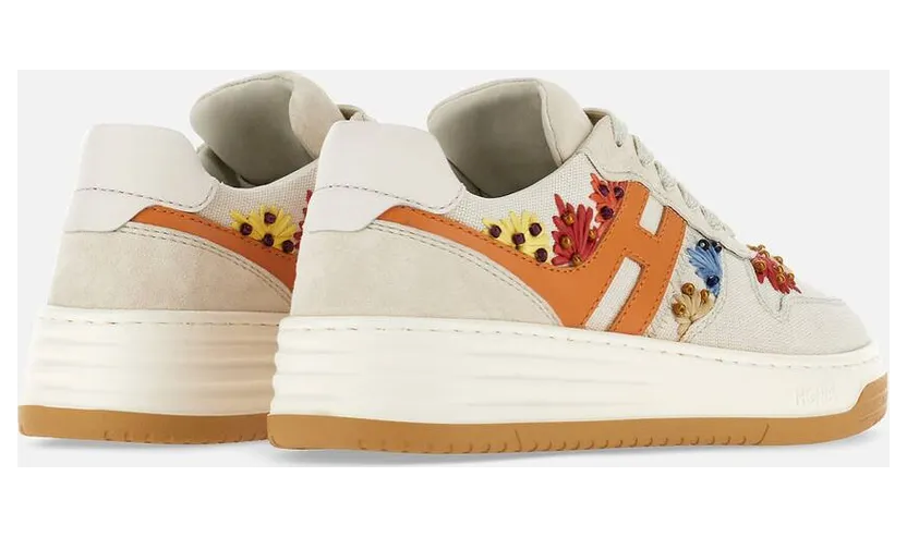 Sneakers Hogan H630 Ivory Orange Red (GYW6300EZ20S530TA5) (2)
