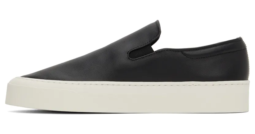 The Row Black Leather Marie H Slip-On Sneakers (F1179-N60) (3)