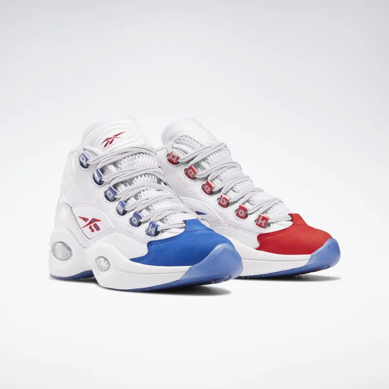Reebok Question Mid Double Cross (GS) White/Collegiate Royal-Primal Red (Other Brands Other)