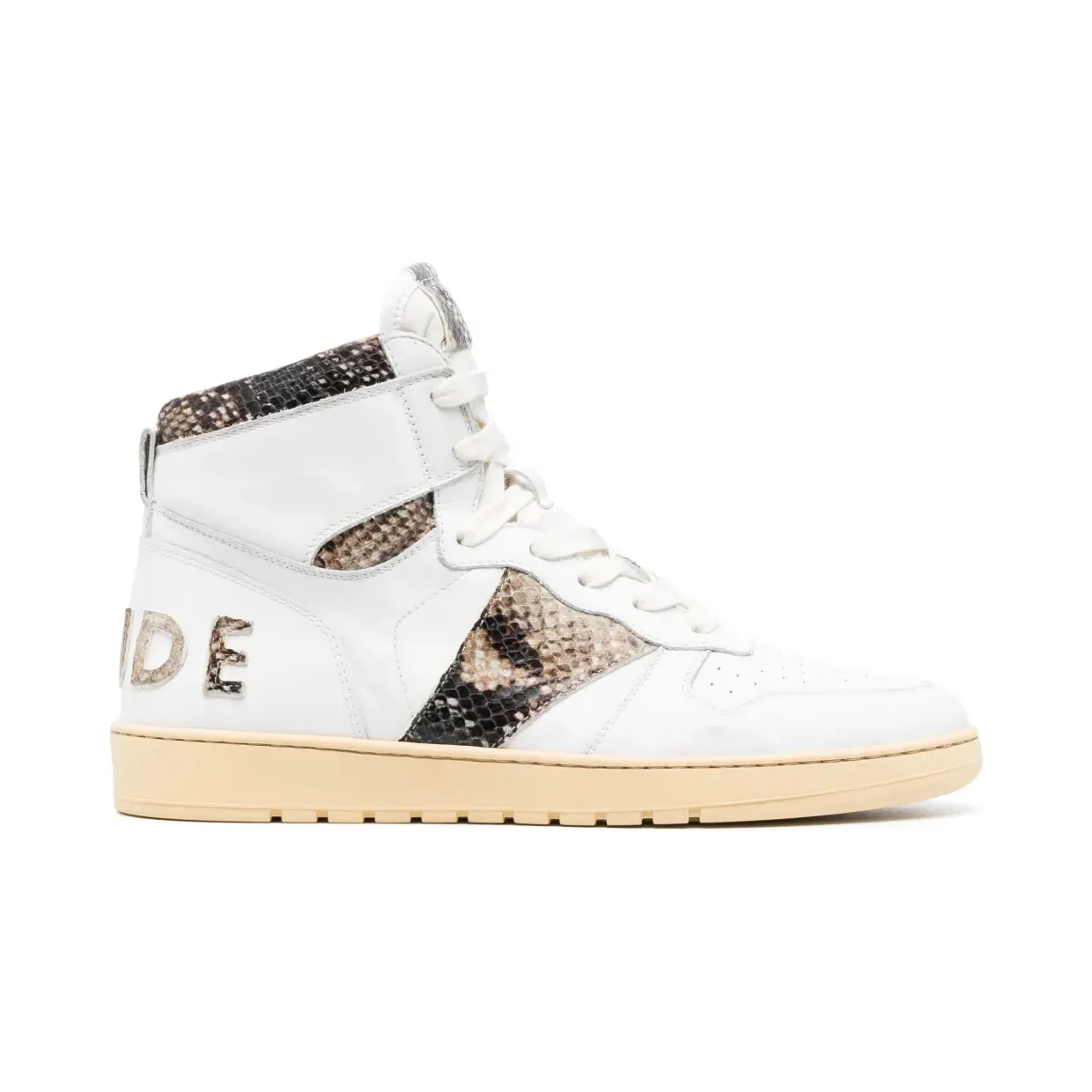Rhude High-Top-Sneakers mit Kontrasteinsätzen “White” (RHPF23FO02489793)