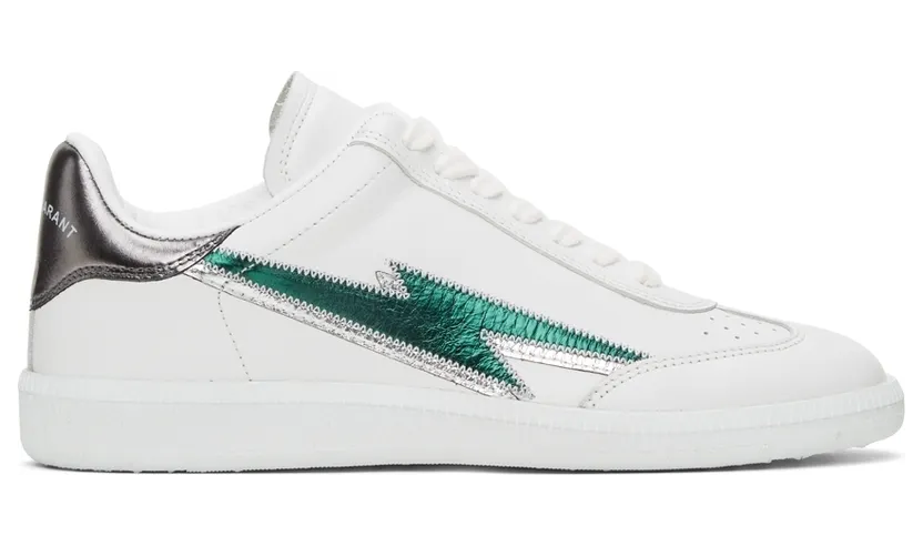 Isabel Marant White & Green Bryce Sneakers (21ABK0029-21A038S)