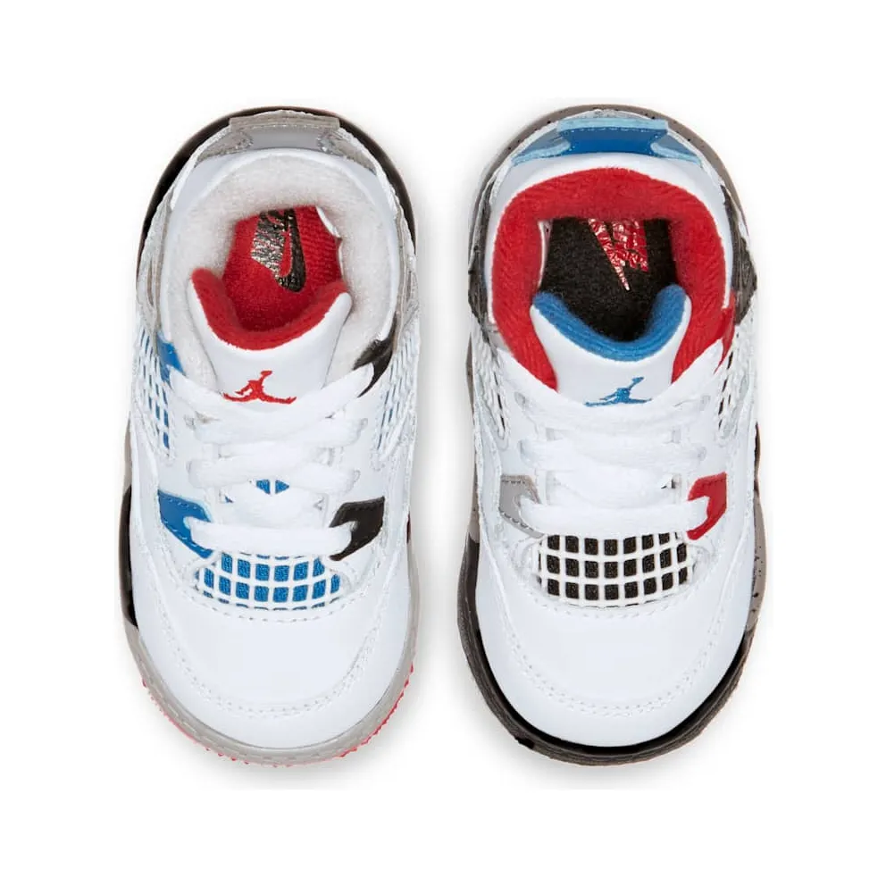 Jordan 4 Retro What The (TD) White/Military Blue-Fire Red-Black-Cement Grey (BQ7670-146)