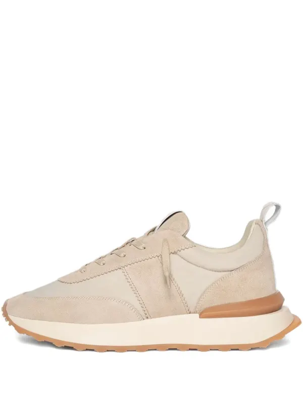Manière De Voir Monaco Runner aus schwarzem Wildleder und Nylon – Nude (MANF031)