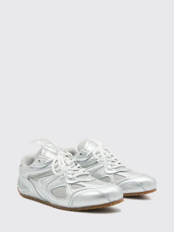 Axel Arigato Slow Runner Low Top Laminated Leather and Mesh Silver (F4233001)