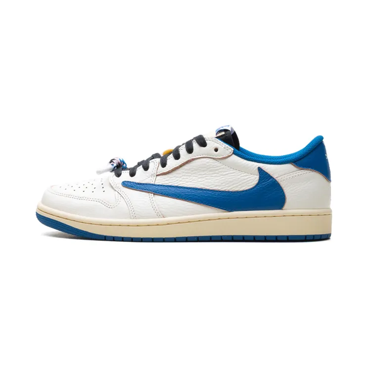 Jordan x Fragment Design Air Jordan 1 Low “Sail/Black/Muslin/Military Blue” (DM7866-104)