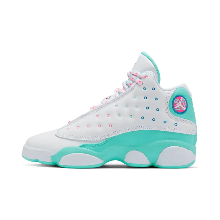 Air Jordan Retro 13 GS “White / Aurora Green / Digital Pink / Soar” (439358-100)