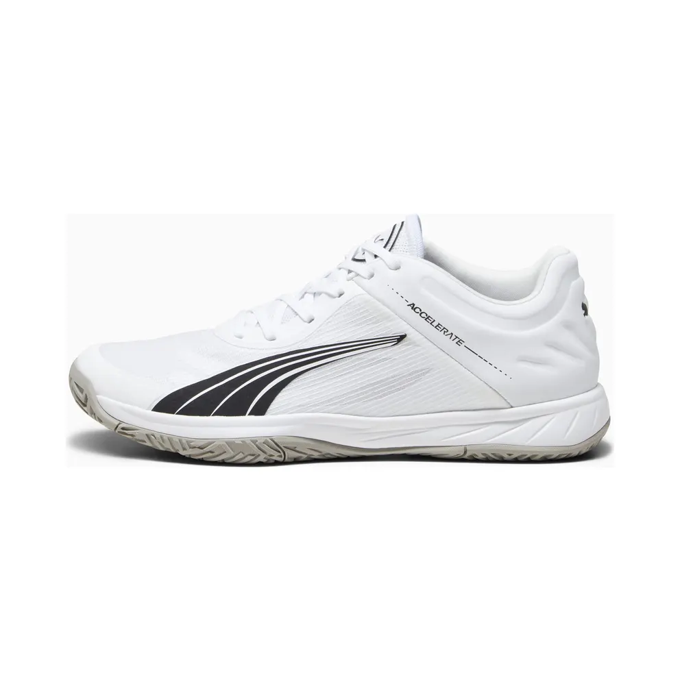 Puma Accelerate Turbo Hallensportschuhe Weiß/Schwarz/Grau (107340-02)