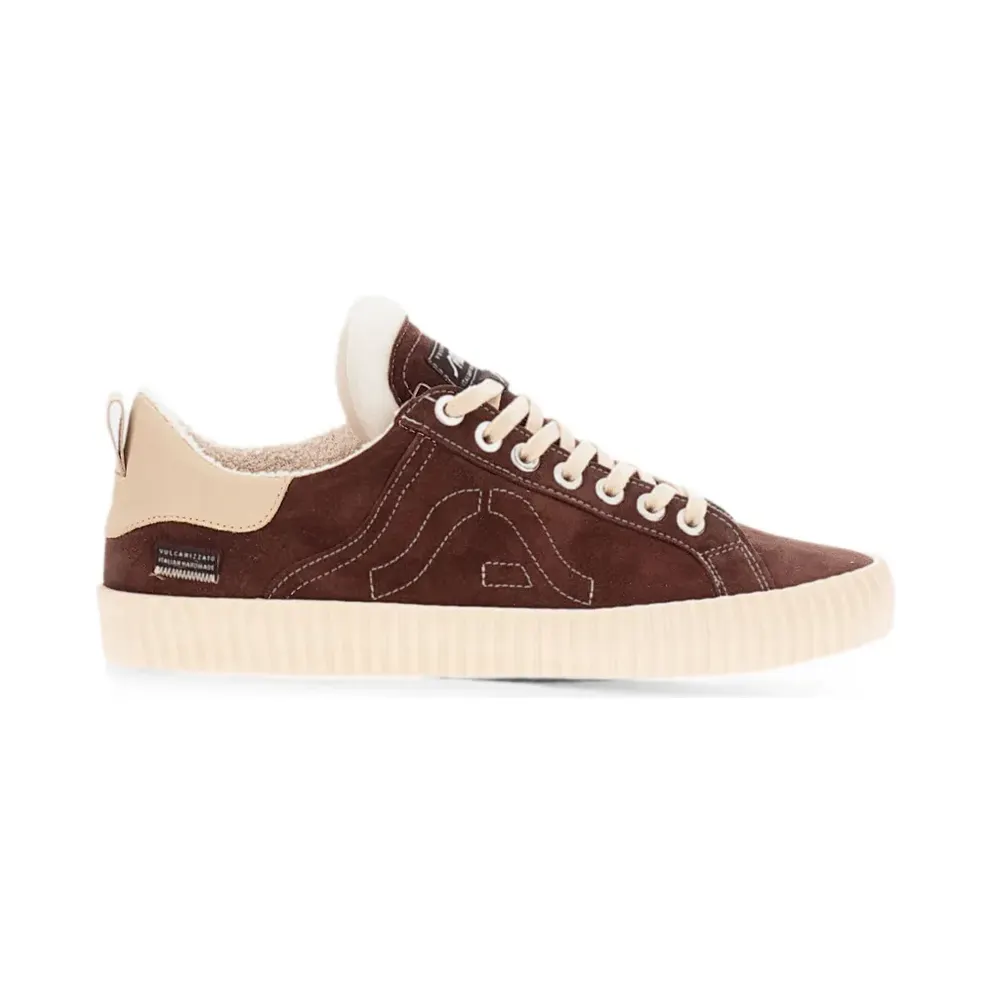 springa Wavy suede logo-patch – Bruin (WAVYSUEDEBROWN)