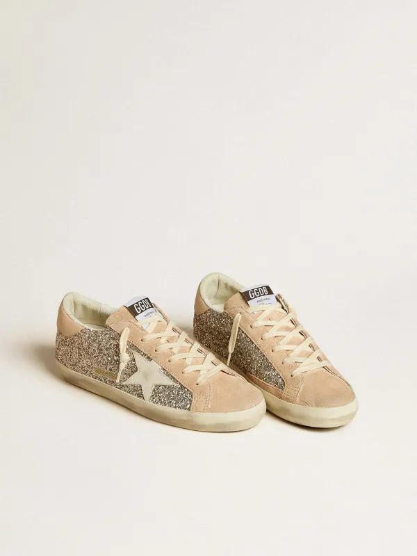 Golden Goose Women’S Super-Star In Silver Glitter With Leather Star And Heel Tab (GWF00101.F006513.25750) (2)