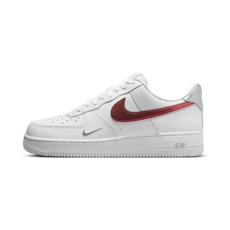 Nike Air Force 1 ’07 Low “White / Wolf Grey / Metallic Silver / Picante Red” (FD0654-100)