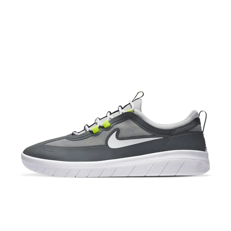Nike SB Nyjah Free 2 Grey Neon Smoke Grey/Light Solar Flare Heather-Photon Dust-White (BV2078-003)