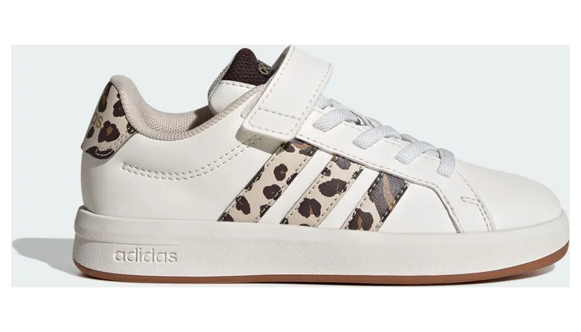 Adidas Grand Court 3.0 Kids Core White / Crystal Linen / Aurora Coffee (KJ4817)