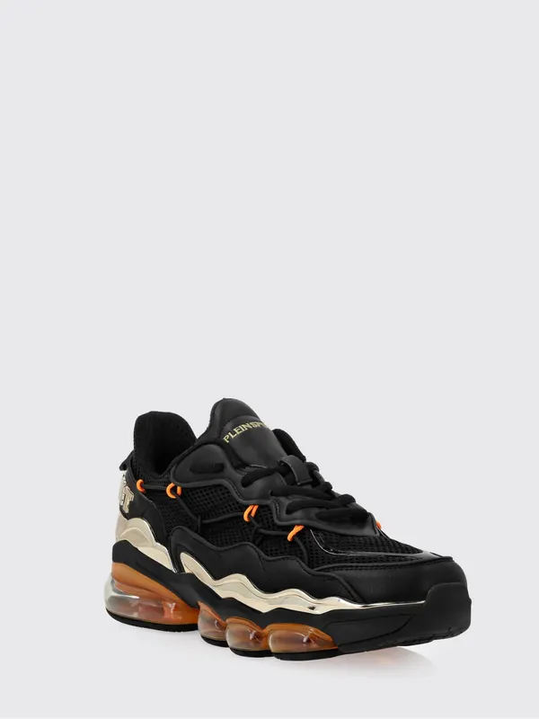 Plein Sport Mesh And Leather Sneakers Black 1 (PAESUSC0746STE003N0286)