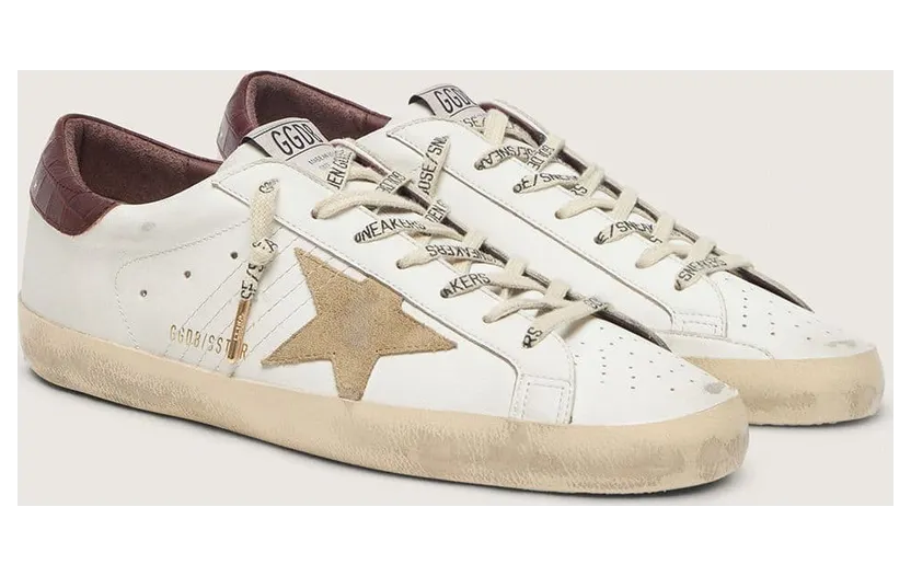 Golden Goose Super-Star With Sand Suede Star And Red Croc-Print Leather Heel Tab (GMF00101.F006611.10531) (2)