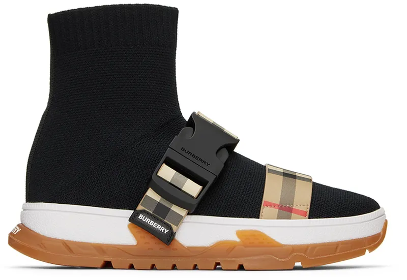 Burberry Kids Buckled Strap Union Sock Sneakers (8041008)