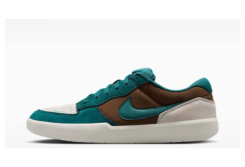 Nike SB Force 58 Skate “Mosswood Brown / Light Orewood Brown / Sail / Geode Teal” (IQ8398-201)