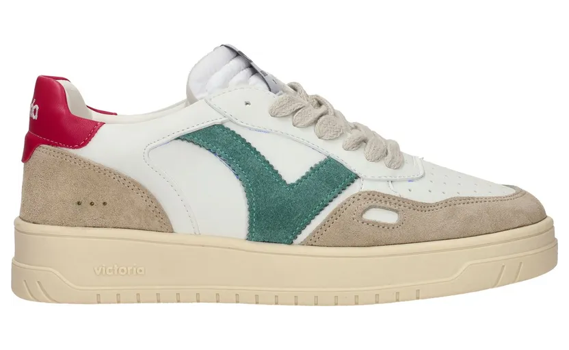 Victoria sneaker wit – groen – roze (1257101-43)