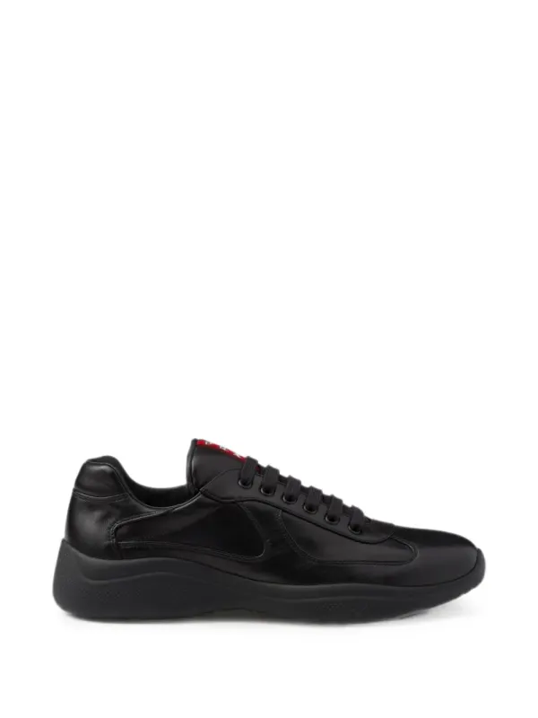 Prada Americas Cup Sneakers aus Nappaleder – Schwarz (4E3400FG000038)