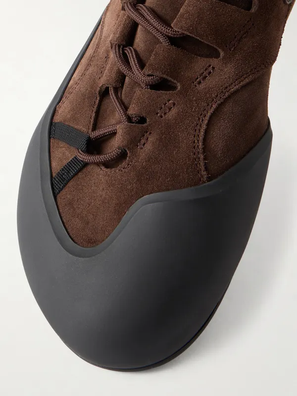 Loewe Grip Logo-Appliquéd Trimmed-Suede Sneakers Dark brown (MGRP282X04) (5)