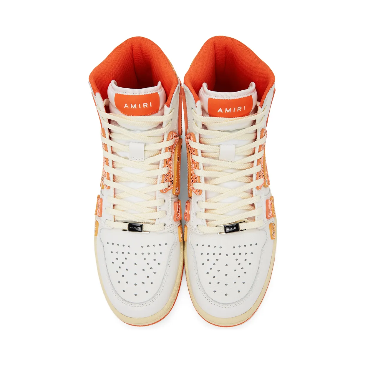 AMIRI White & Orange Skel Top Hi Bandana Sneakers (PS22MFS016-665) (5)