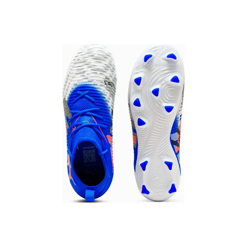 Puma Future 8 Match Forever FG/AG Jr White Ultra Blue Feather Gray Black Glowing Red (108435-01)