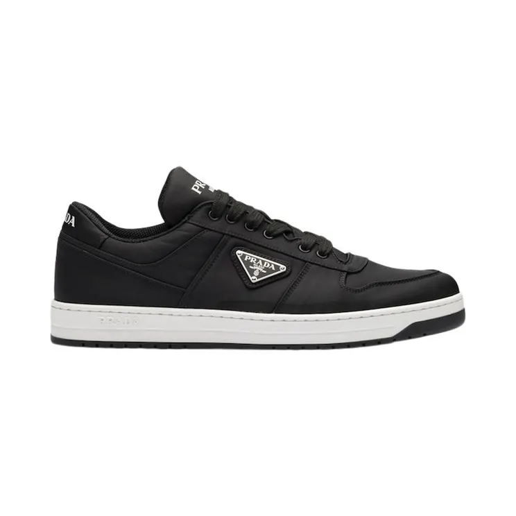 Prada Re-Nylon Gabardine Low Top Sneakers Black Black White