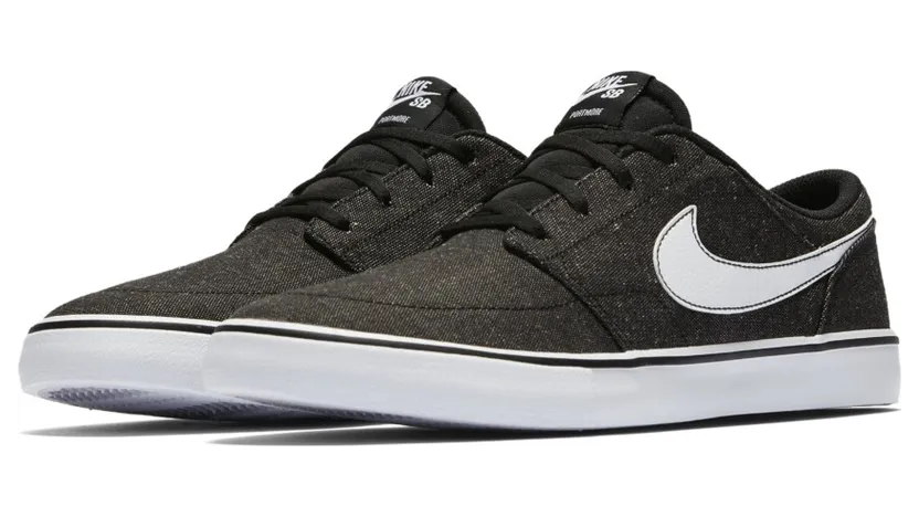 Nike SB Solarsoft Portmore II Skateboardschuh – Schwarz Schwarz (880269-001)