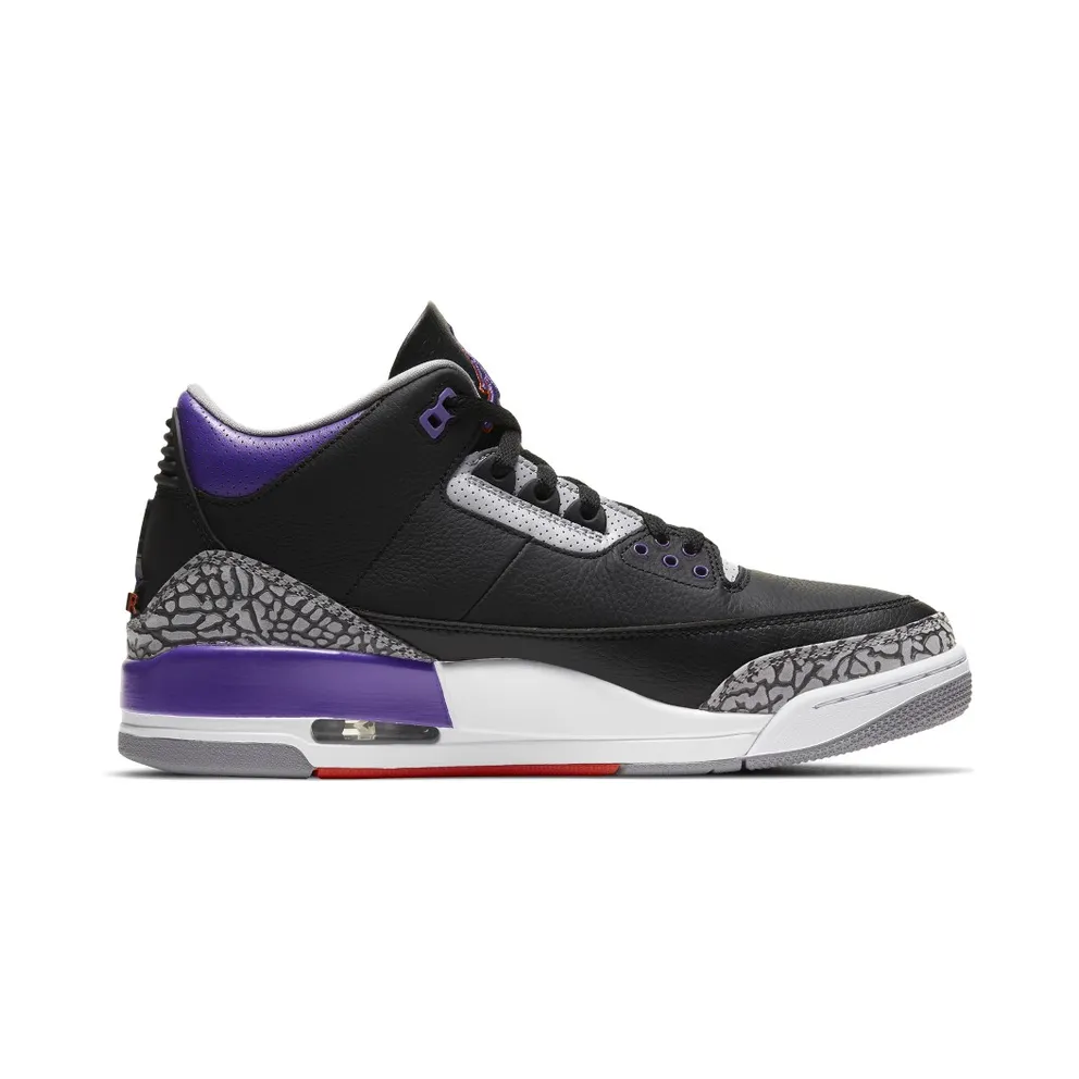 Jordan 3 Retro Black Court Purple Black/Cement Grey-White-Court Purple (CT8532-050)