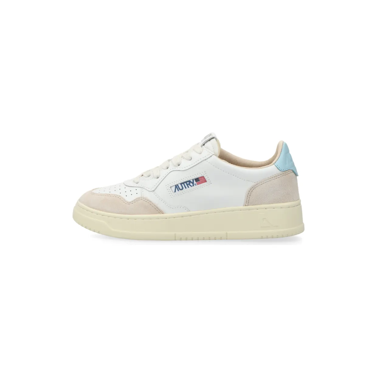 Autry Medalist Low W (leat / suede white / st blue) – AULWLS69