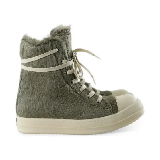 Rick Owens High-top met bont-textuur “Green” (RP02F5890LHL)