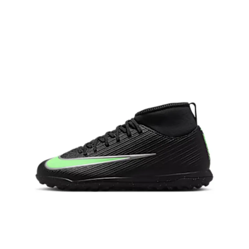 Nike Jr. Mercurial Superfly 11 Club ‘ Multi-Ground High-Top “Black/Black/Illusion Green” (IO1554-001)
