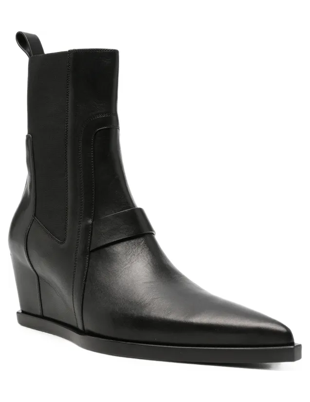Rick Owens Wedge-heel Pointed-toe “Black” (RU02F4805 LOO 09) (3)