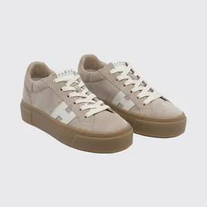 Hogan Crosswind Suede Leather Platform Sneakers Beige (HXW7050GB00UHT0R2A)