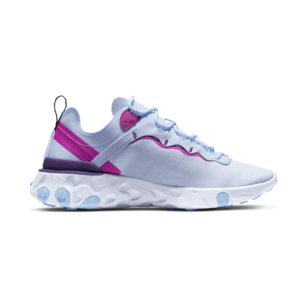 Nike React Element 55 Football Grey Psychic Blue (W) Football Grey/Hyper Violet/Grand Purple (BQ2728-008)