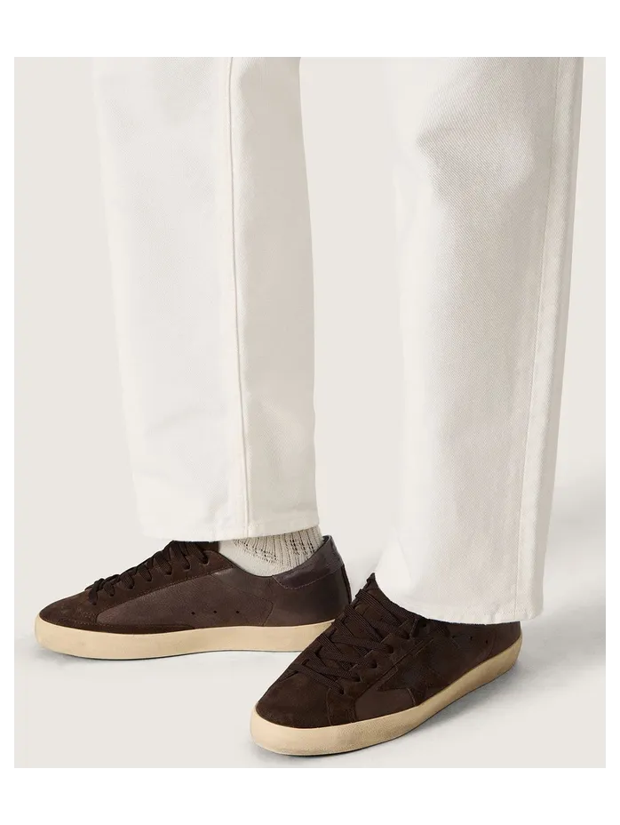 Golden Goose Super-Star Ltd In Brown Nubuck With Suede Star And Purple Leather Heel Tab (GMF00101.F007969.55100) (3)