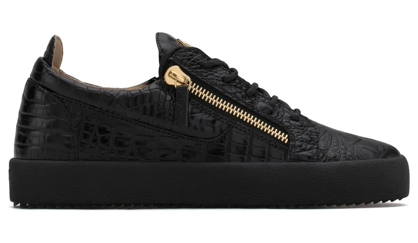 Giuseppe Zanotti Sneaker basse noire embossée crocodile (RU00010088)