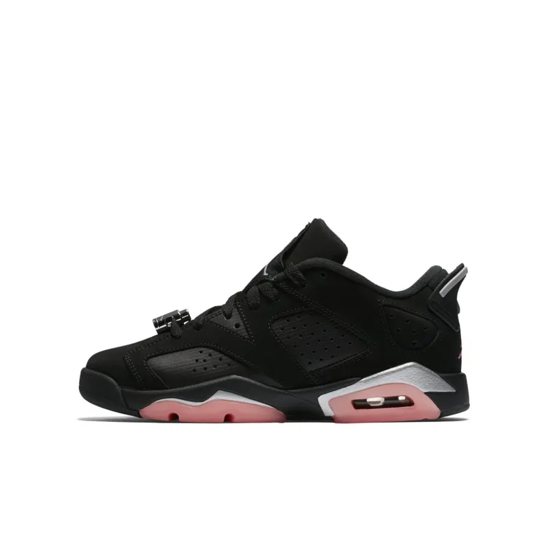 Jordan 6 Retro Low Sunblush (GS) Black/Sunblush-Metallic Silver (768878-022)
