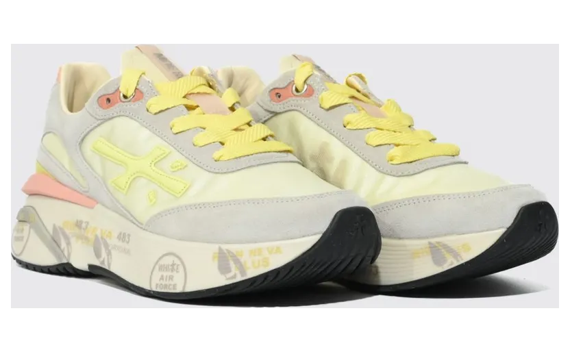 Premiata Moerund Laminated Leather and Mesh Sneakers Yellow (MOERUND8081)